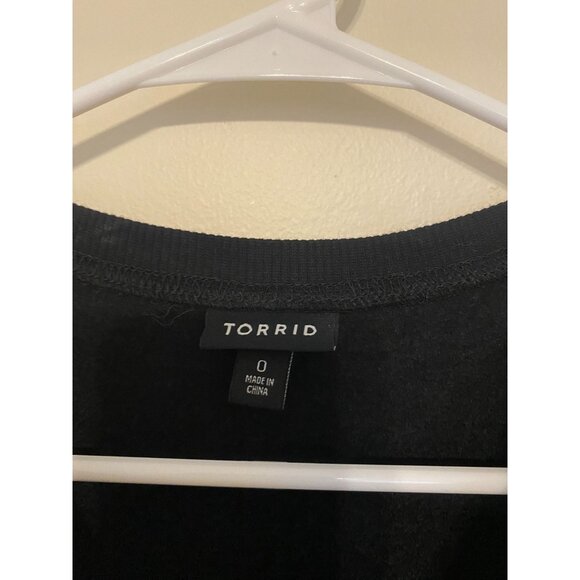 Torrid Black “Witchy” Sweatshirt Purple Varsity Graphic Crewneck Size 0 Large - Picture 2 of 3